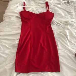 Red mini dress